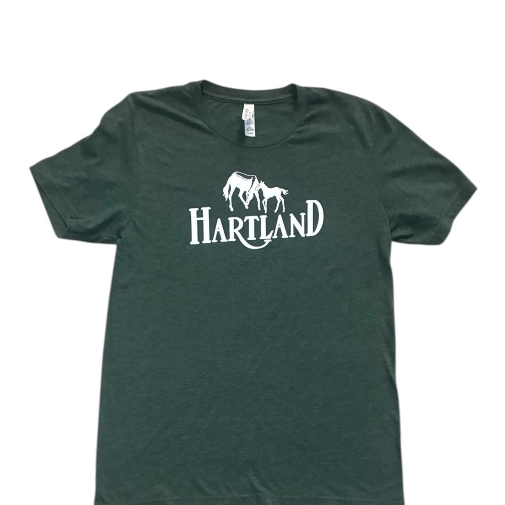 Heartland Horse Racing Shirt Green Mens Medium Cotton